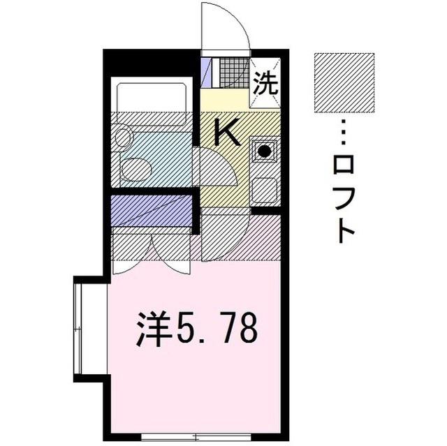 ハイランドエイトII(1K/1階)の間取り写真