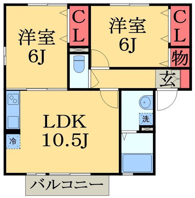 ピーノフォーリア Ⅰ(2LDK/2階)の間取り写真