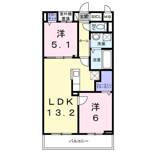 M.BONITO(2LDK/3階)の間取り写真