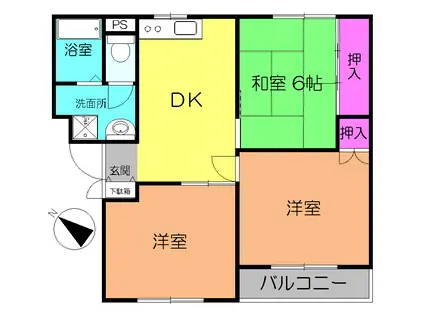 パティオコート・21(3DK/3階)の間取り写真