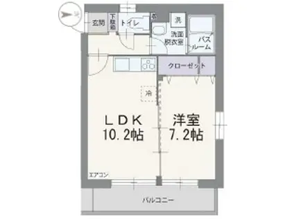 フィールドコートペルラ(1LDK/3階)の間取り写真