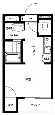 三田パークコート(ワンルーム/2階)の間取り写真