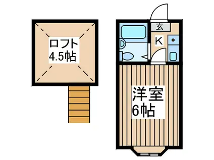 メゾン21(1K/2階)の間取り写真