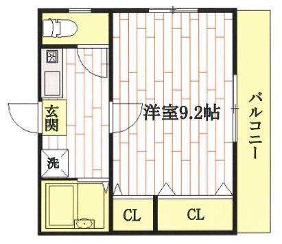 メゾン・ド・プティ(1K/2階)の間取り写真