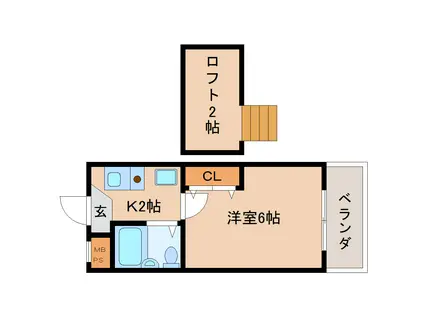 シティパレス21学園前 パート7(1K/1階)の間取り写真