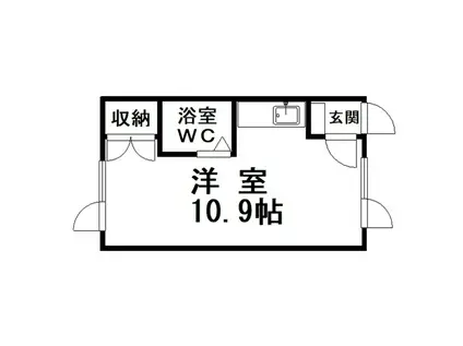 コーポ北の時計台(ワンルーム/2階)の間取り写真