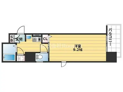 ジュネーゼ大阪城南(1K/9階)の間取り写真