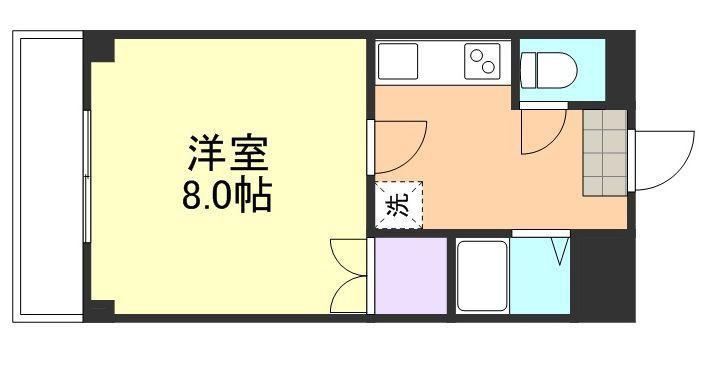 プリード倉敷(1K/5階)の間取り写真