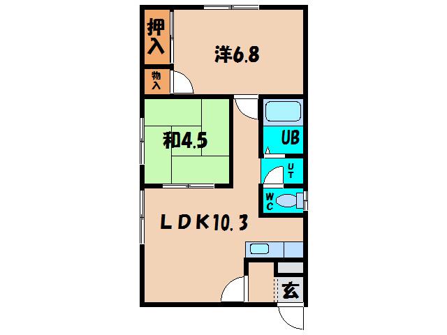 ラスティブ杉並(2LDK/4階)の間取り写真