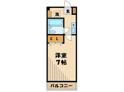 メゾンアヤキ(1K/2階)の間取り写真