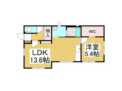 ディアス田中(1LDK/1階)の間取り写真
