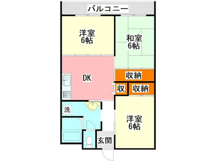 第1江藤ビル(3LDK/1階)の間取り写真
