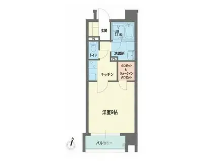 ヴィラマール雨宮(1K/5階)の間取り写真