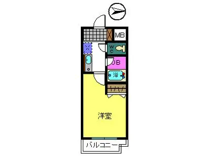 ベルデ堺東(1K/3階)の間取り写真