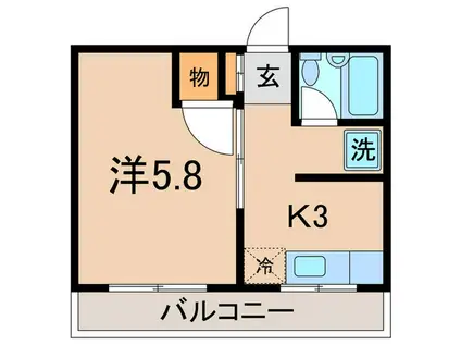 シャトー大岡山(1K/3階)の間取り写真