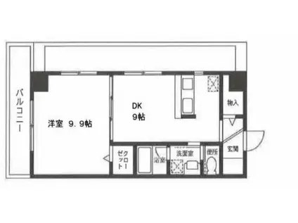エクレール藤沢弐番館(1DK/4階)の間取り写真