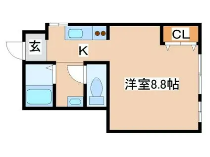 ヴァンベール須磨浦通(1K/2階)の間取り写真