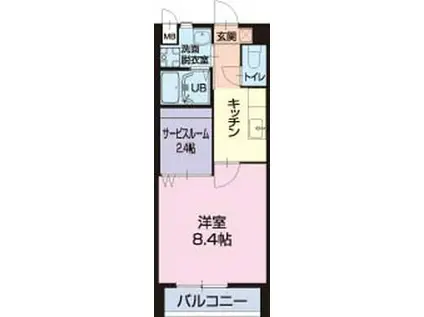 APARTMENT NAKAYA(1SK/2階)の間取り写真