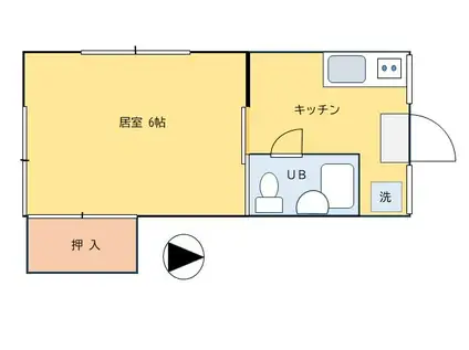 田中荘(1K/1階)の間取り写真