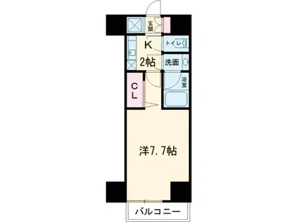 クレイシア三軒茶屋(1K/11階)の間取り写真