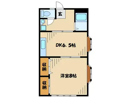 恵比寿ビル(1DK/3階)の間取り写真