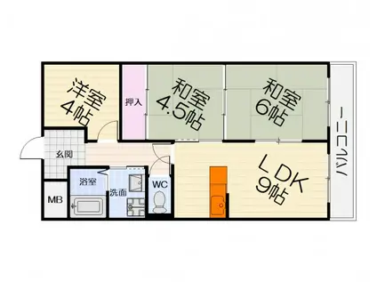 ウィスタリア藤(3LDK/3階)の間取り写真