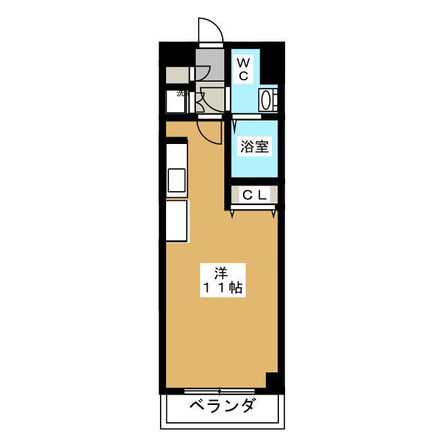 ディアコースト本千葉駅前(ワンルーム/3階)の間取り写真