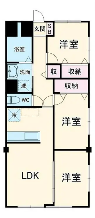 海神コーポ 3階階 間取り