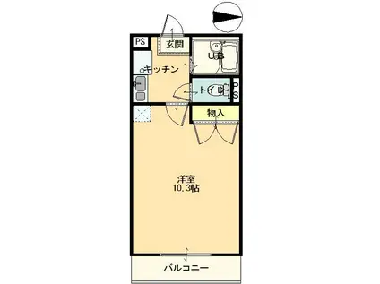 グランドゥール(1K/2階)の間取り写真