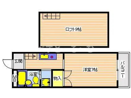 イマージュ舞子(1K/2階)の間取り写真