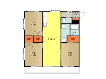 メゾンさつきの(3LDK/2階)の間取り写真