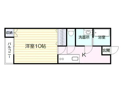 オータムリーフ(1K/2階)の間取り写真