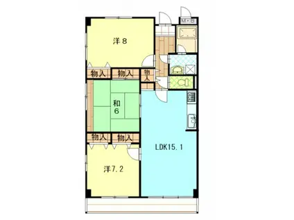 ラフィーネ住吉(3LDK/4階)の間取り写真