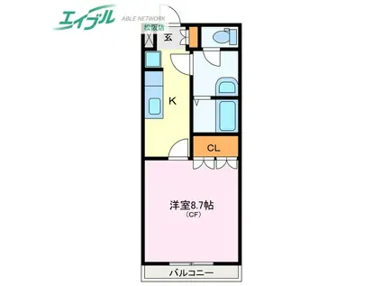 ミニーハウス(1K/2階)の間取り写真