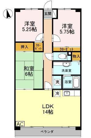 シルトクレーテ青山(3LDK/6階)の間取り写真