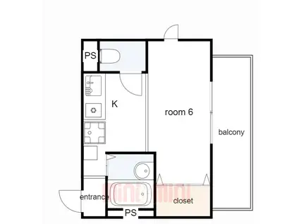 エール向陽(1K/4階)の間取り写真