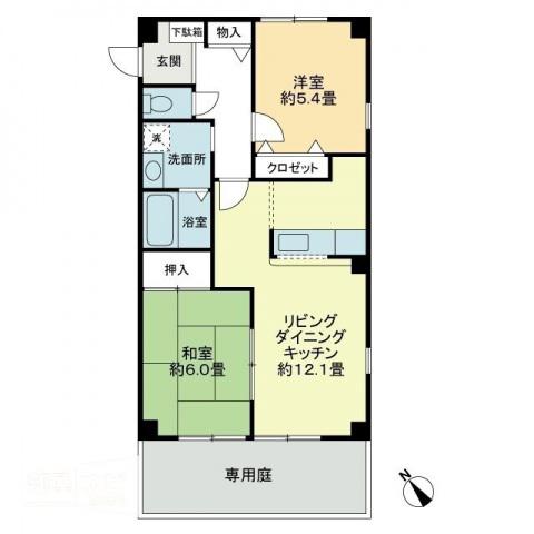 フォブール大森(2LDK/1階)の間取り写真