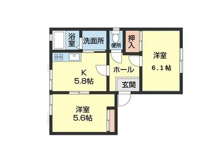 レジデンス保田(2K/1階)の間取り写真