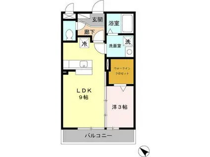 ONE LOVE(1LDK/1階)の間取り写真