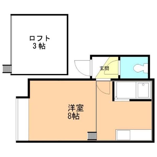  KUULEI東区役所前 (ワンルーム/2階)の間取り写真
