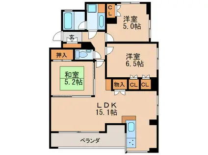 リエトコート丸の内(3LDK/2階)の間取り写真