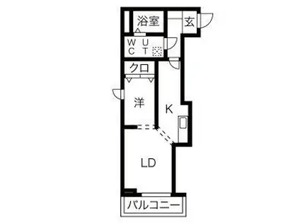 メリディアン多賀城笠神壱番館(1LDK/2階)の間取り写真