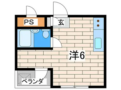 シャトル大恵E(ワンルーム/3階)の間取り写真