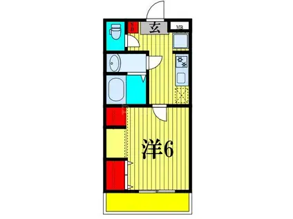 マリンパレス津田沼(1K/1階)の間取り写真