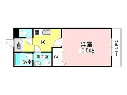 グラン・ユニヴェール(1K/1階)の間取り写真