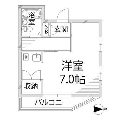 ラフィーネ北八代(1K/3階)の間取り写真