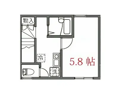 レジデンス下北沢(1K/2階)の間取り写真