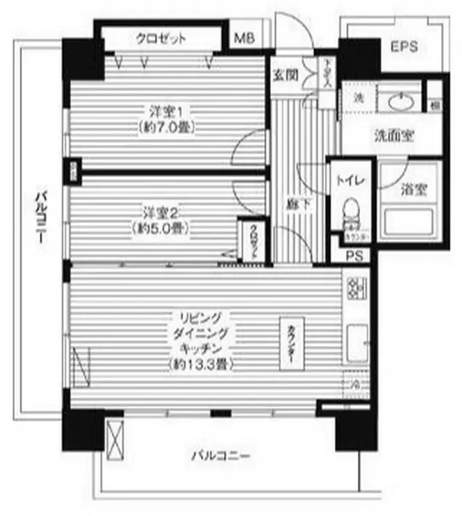 グランピラー高井戸 8階階 間取り