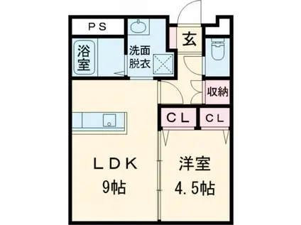 リアライズ人吉(1LDK/4階)の間取り写真