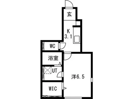 フィガロ7(1K/1階)の間取り写真